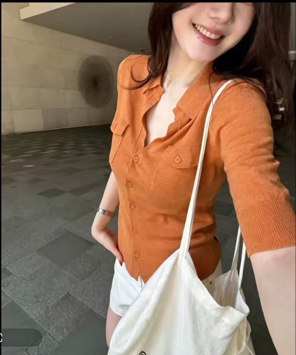 레트로 중간 소매 봄 Z아 어깨 슬림해 보이는 핫걸 바람 여성 셔츠 품격 고급 센스 맨위 상세 이미지 6