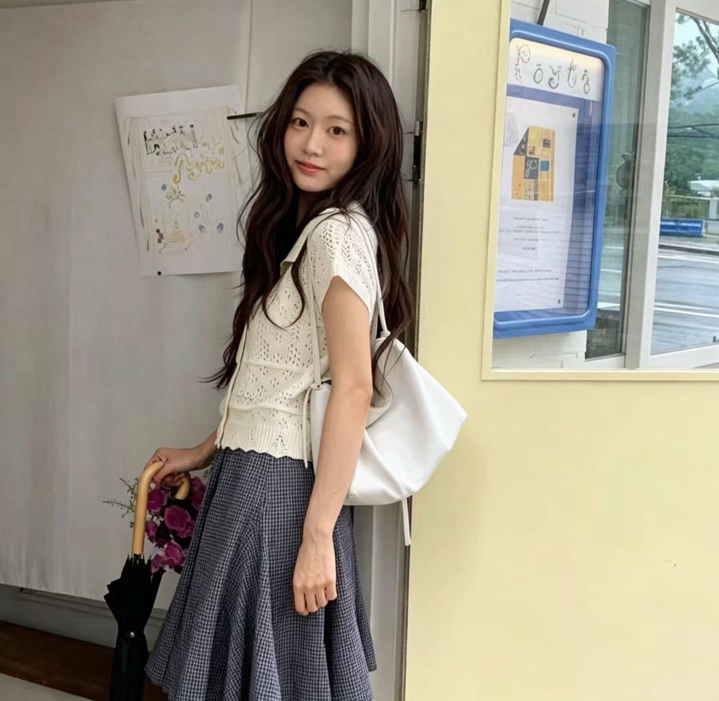 한국 chic 이른 가을 다용도 누출 니트 스웨터 상세 이미지 2