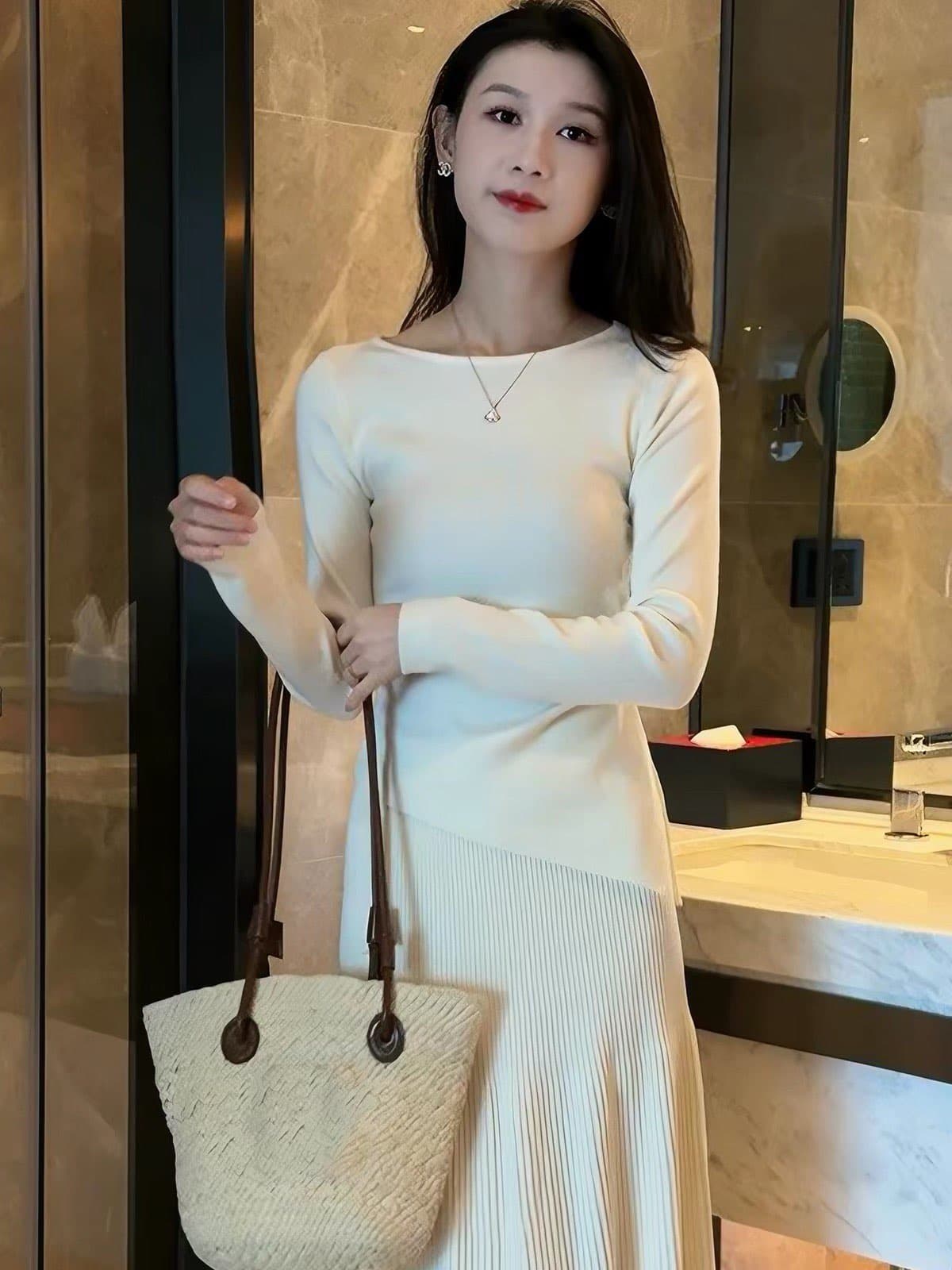 미니멀리즘 캐주얼 바람 세트 여성 2026 가을 새로운 디자인 센스 불규칙 맨위 반신 스커트 투피스 세트 여성 의류 이미지 5