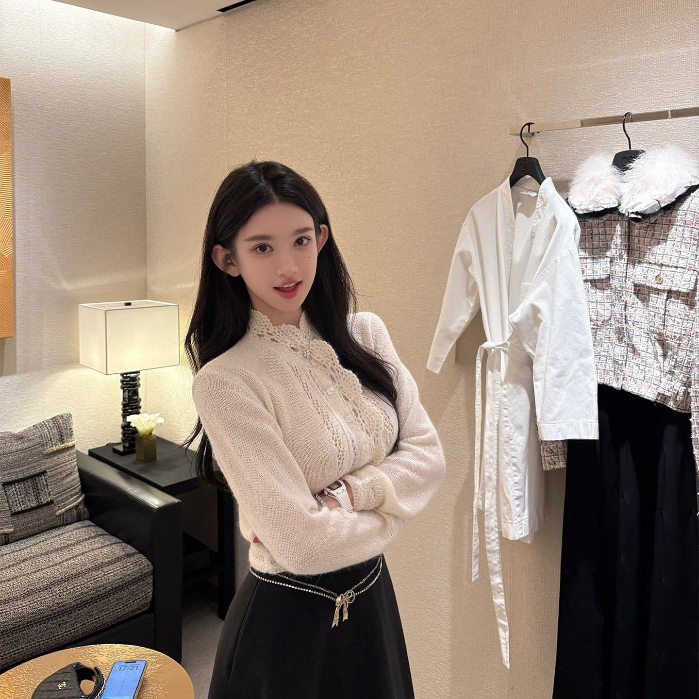 안녕하세요. 팬 팬 달콤한 치즈 무거운 작업 홀로우 아웃 수공 자수 우는 소리 센스 니트 오픈 가디건 여성 봄 스웨터 인사이드 잡아라. 의류 이미지 4