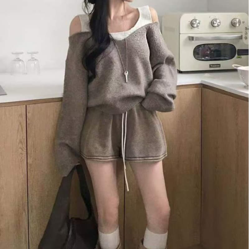 V넥 후드 작은 대중 여성 가을 새로운 허리 수축 디자인 센스 불규칙 핫걸 맨위 트렌디 이미지 5