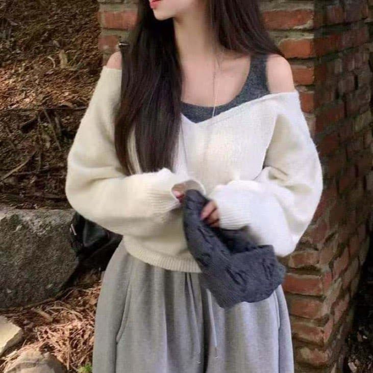 V넥 후드 작은 대중 여성 가을 새로운 허리 수축 디자인 센스 불규칙 핫걸 맨위 트렌디 상세 이미지 5