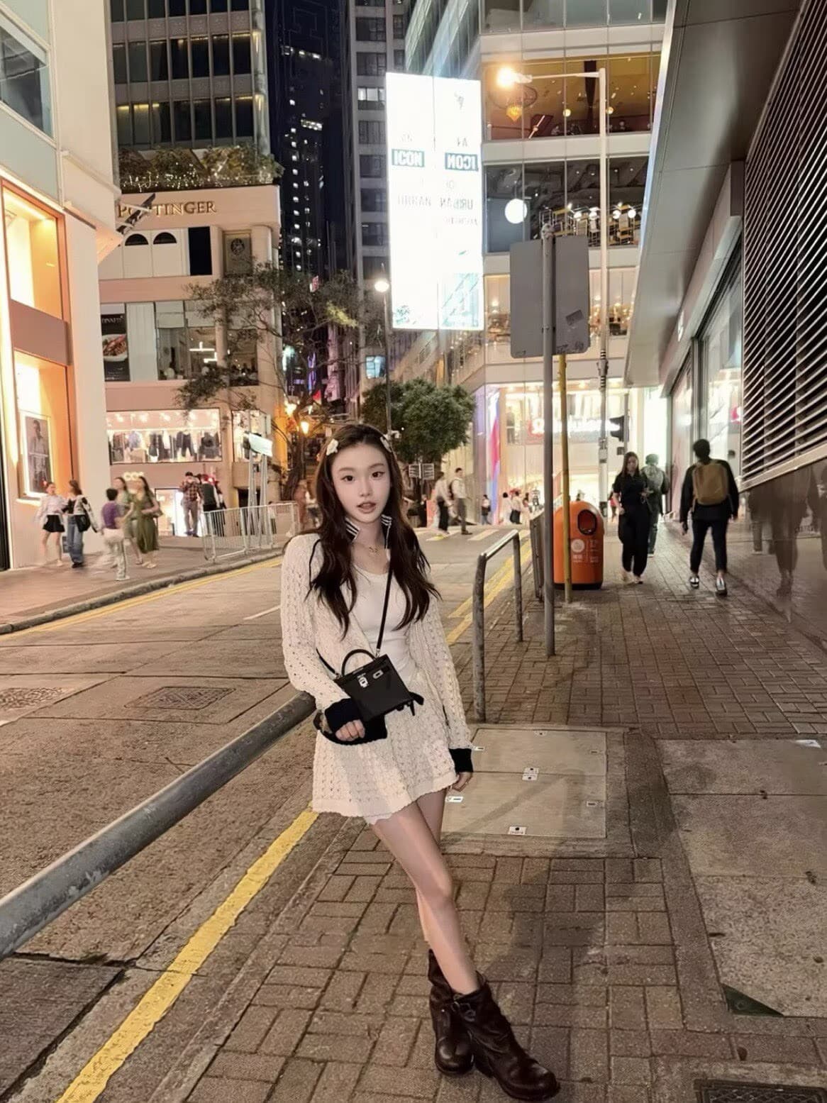 여름 새로운 레트로 휴가 바람 홀로우 아웃 자수 니트 지퍼 오픈 가디건 미니 스커트 투피스 슈트 여성 상세 이미지 3