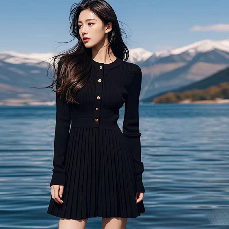 검정색 샤오시엔 그는 벤 바람 드레스 아이들 조기 봄 2026 년 새로운 작은 키 고급 센스 봄 착용 가져 가라.