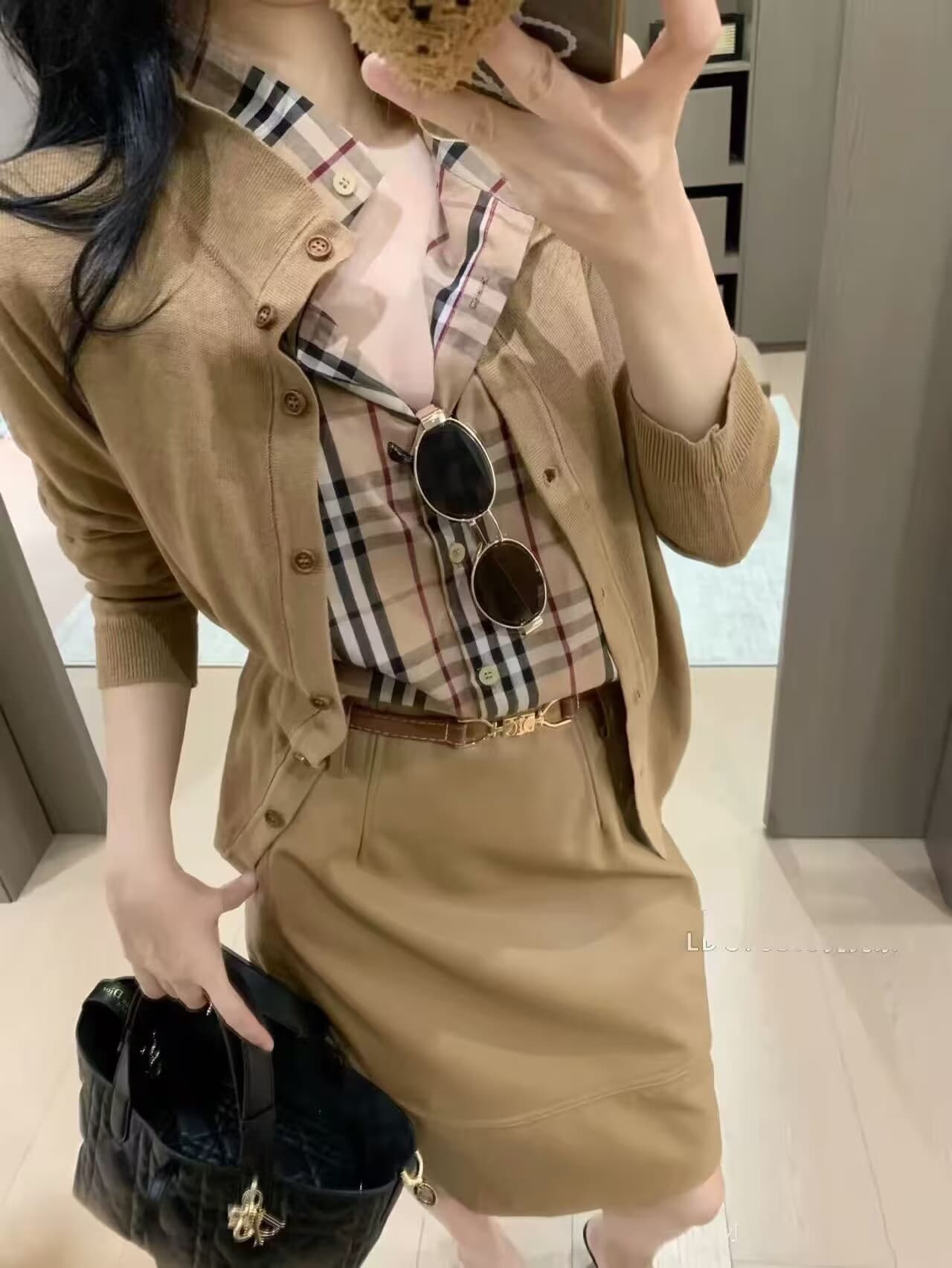 디자인 센스 페이크 레이어드 패치워크 셔츠 칼라 긴팔 맨위 여성 의류 품격 몸매 가꾸기 슬림해 보이는 다용도 풀오버 니트 스웨터 이미지 5