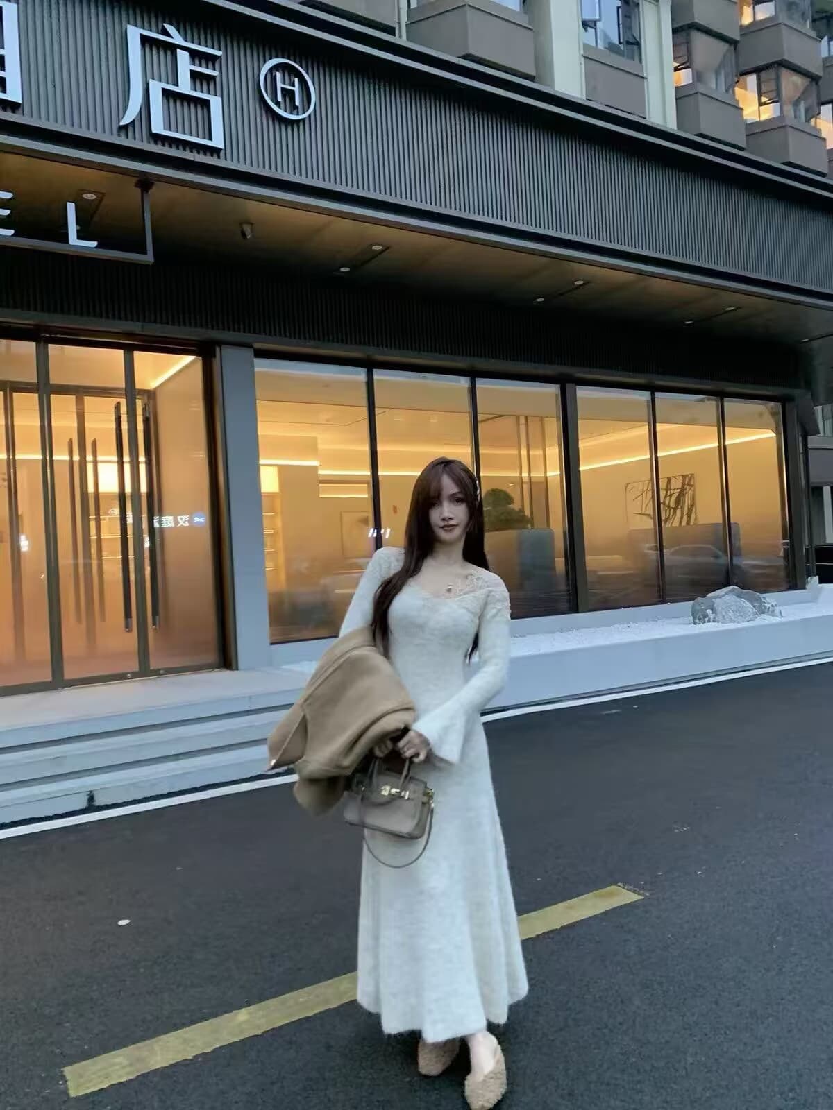 아름다운 환상곡 부드러운 다용도 부드러운 찹쌀 양모 자수 레이스 디자인 센스 드레스 상세 이미지 2