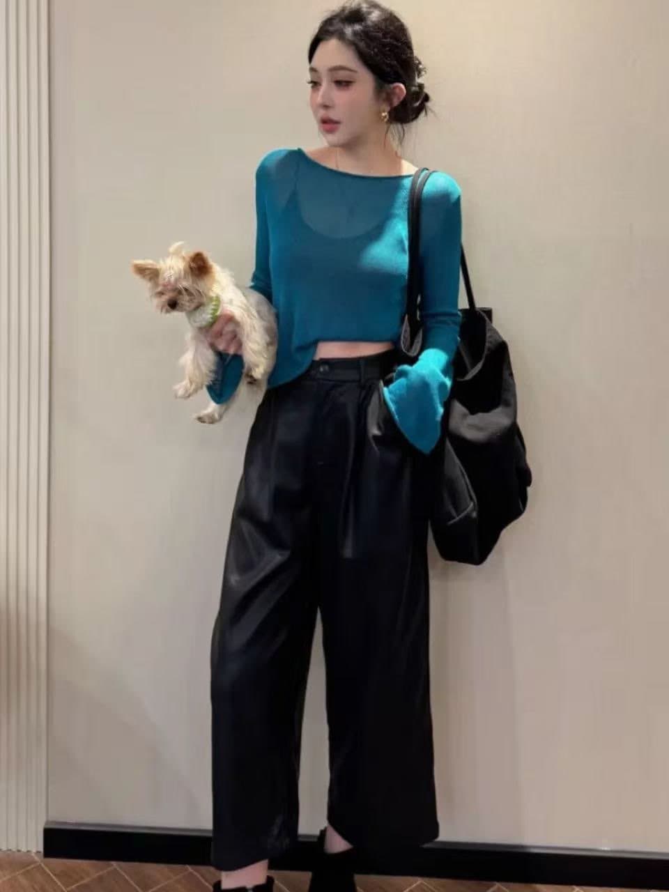 부드러운 품격 슬림해 보이는 라운드 넥 풀오버 캐주얼 외국 가스 니트 맨위 상세 이미지 4