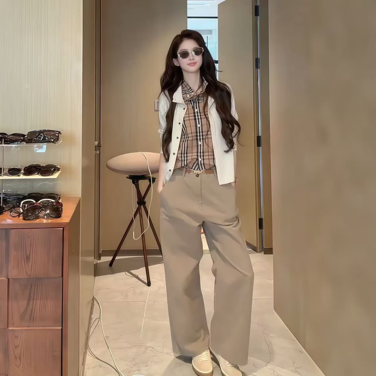 밀라노 휴일 아마 포함 양모 페이크 레이어드 니트 패치워크 오픈 가디건 스웨터 상세 이미지 3