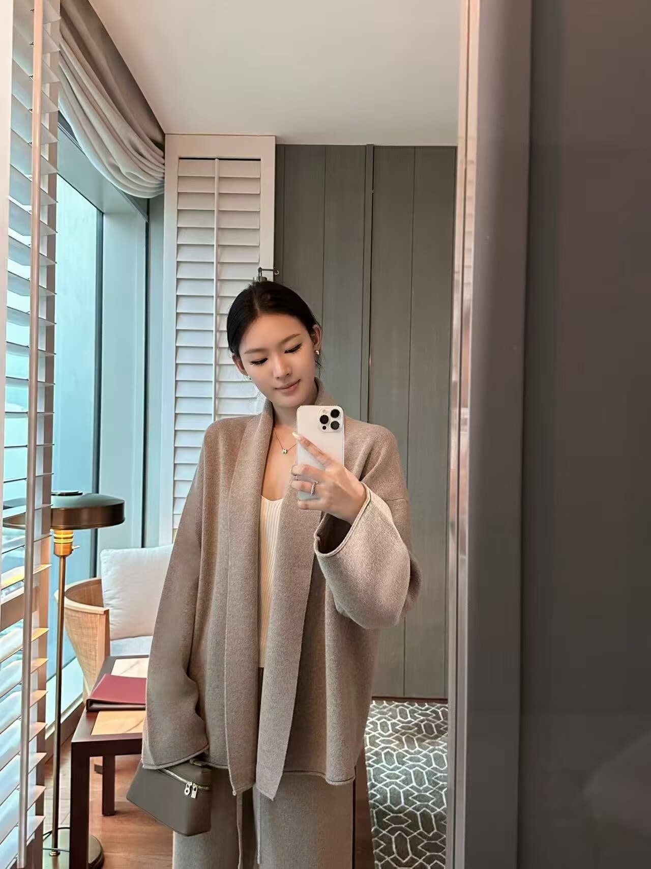 높음 제품 row 부서 목욕 가운 세트 그룹 높음 비율 양모 세트 스웨터 오픈 가디건 루즈핏 3종 세트 상세 이미지 6
