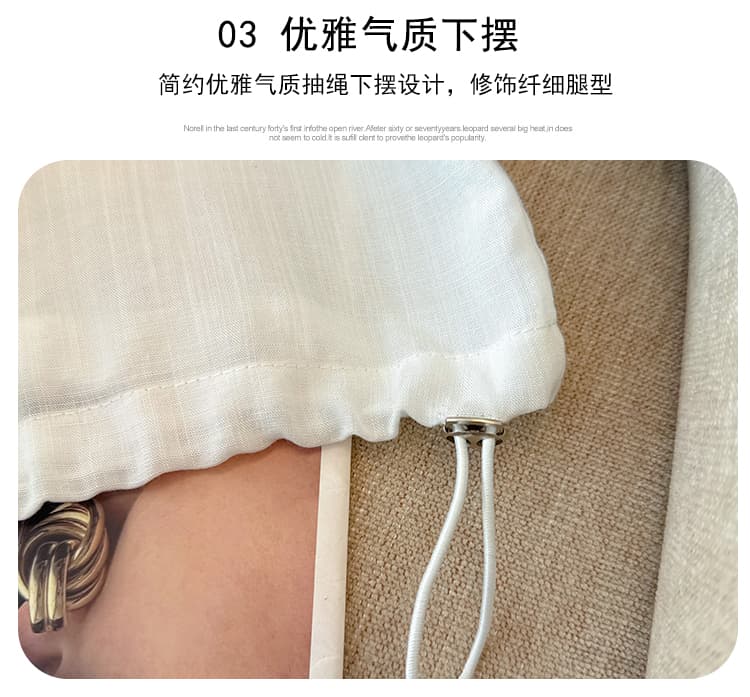 프랑스식 POLO 칼라 스카프 레이스업 긴팔 여성 셔츠 이른 가을 새로운 싱글 줄 버튼 펌프 로프 밑단 디자인 센스 맨위 상세 이미지 7
