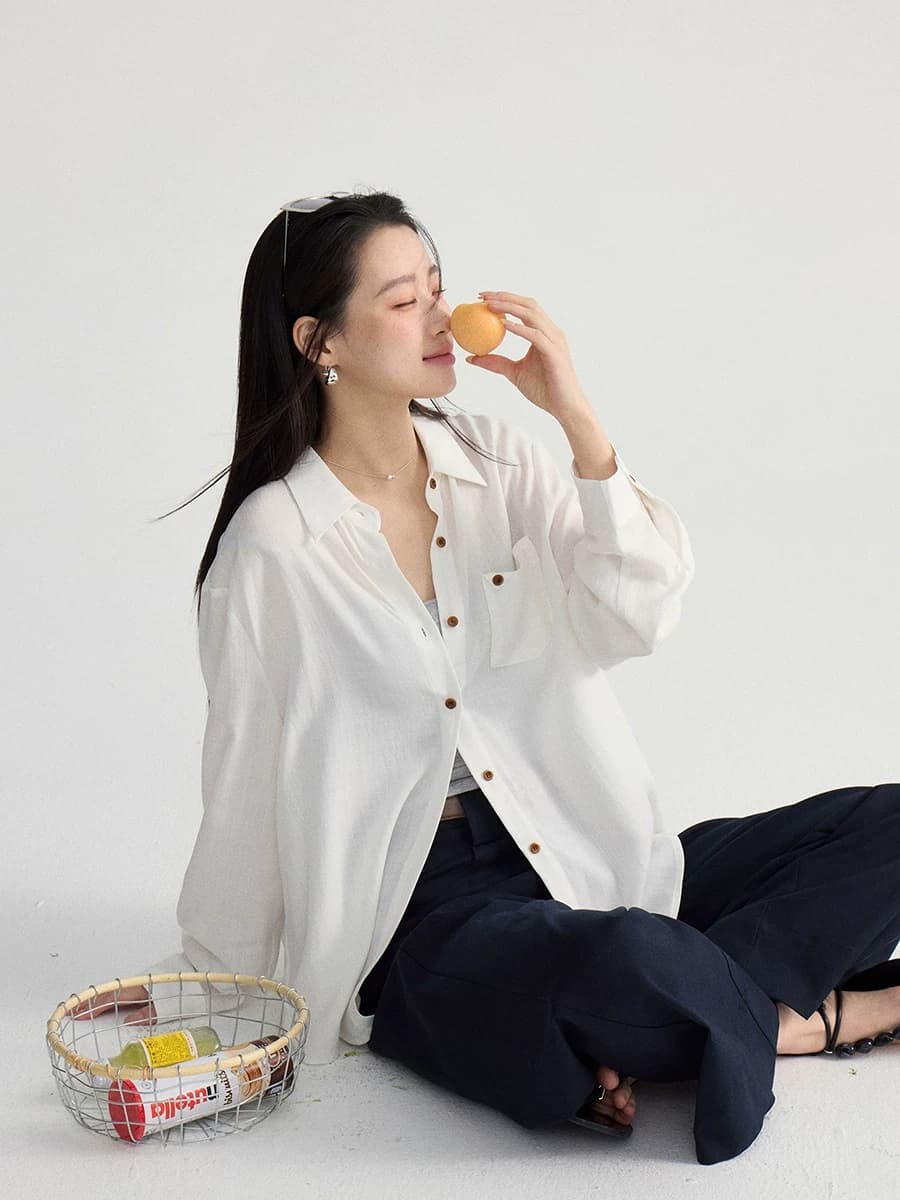 한 부서 출퇴근 캐주얼 POLO 칼라 여성 셔츠 2026 봄 새로운 긴팔 맨위 이미지 4