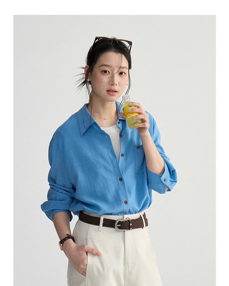 한 부서 출퇴근 캐주얼 POLO 칼라 여성 셔츠 2026 봄 새로운 긴팔 맨위 상세 이미지 6