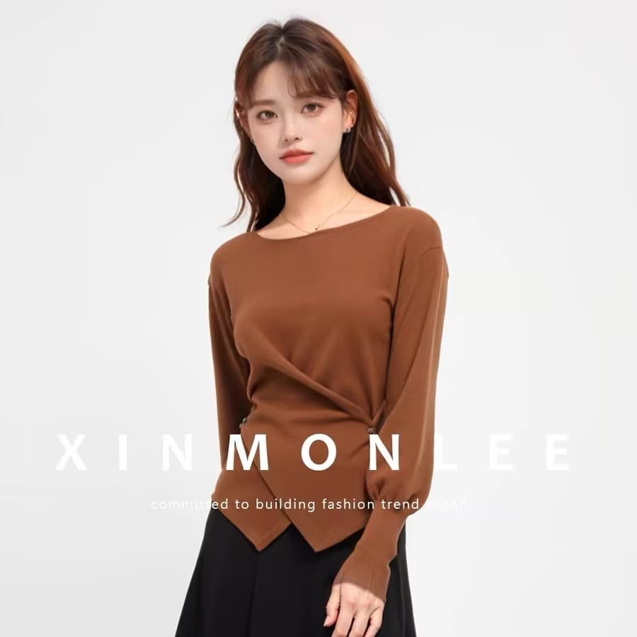 한 부서 십자가 몸매 가꾸기 만나는 니트 스웨터 여성 가을 겨울 외국 가스 인사이드 가져 가라. 스웨터 고급 센스 허리 수축 맨위 상세 이미지 6