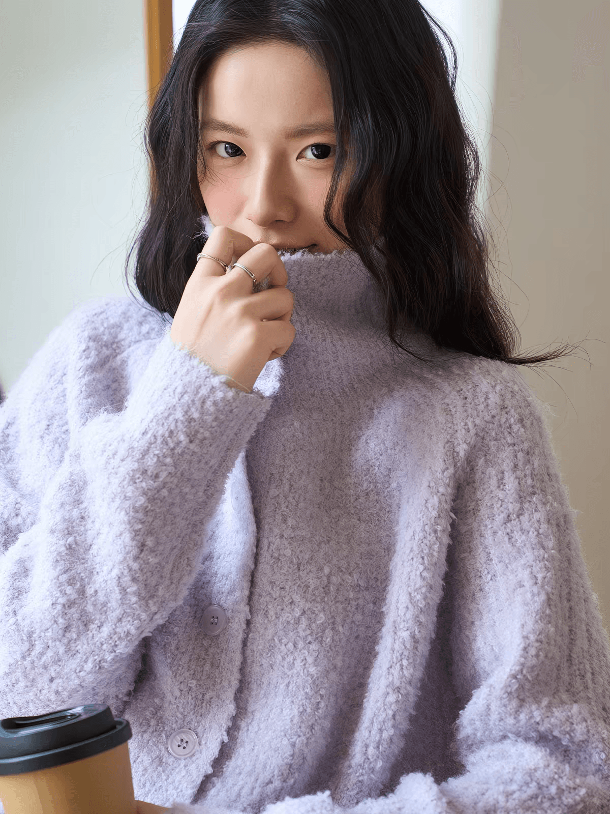 한 부서 부드러운 찹쌀 폴로 칼라 니트 오픈 가디건 스웨터 남녀 봄 가을 루즈핏 캐주얼 다용도 보온 털 셔츠 재킷 이미지 3
