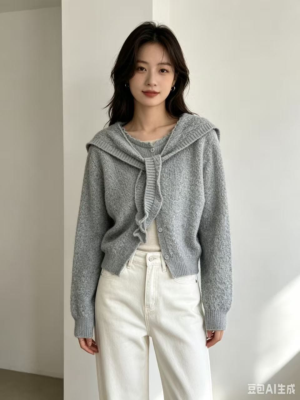 경기 숄 품격 슬림해 보이는 스웨터 오픈 가디건 여성 2026 가을 한 부서 레트로 달콤함 연령 감소 맨위 상세 이미지 1
