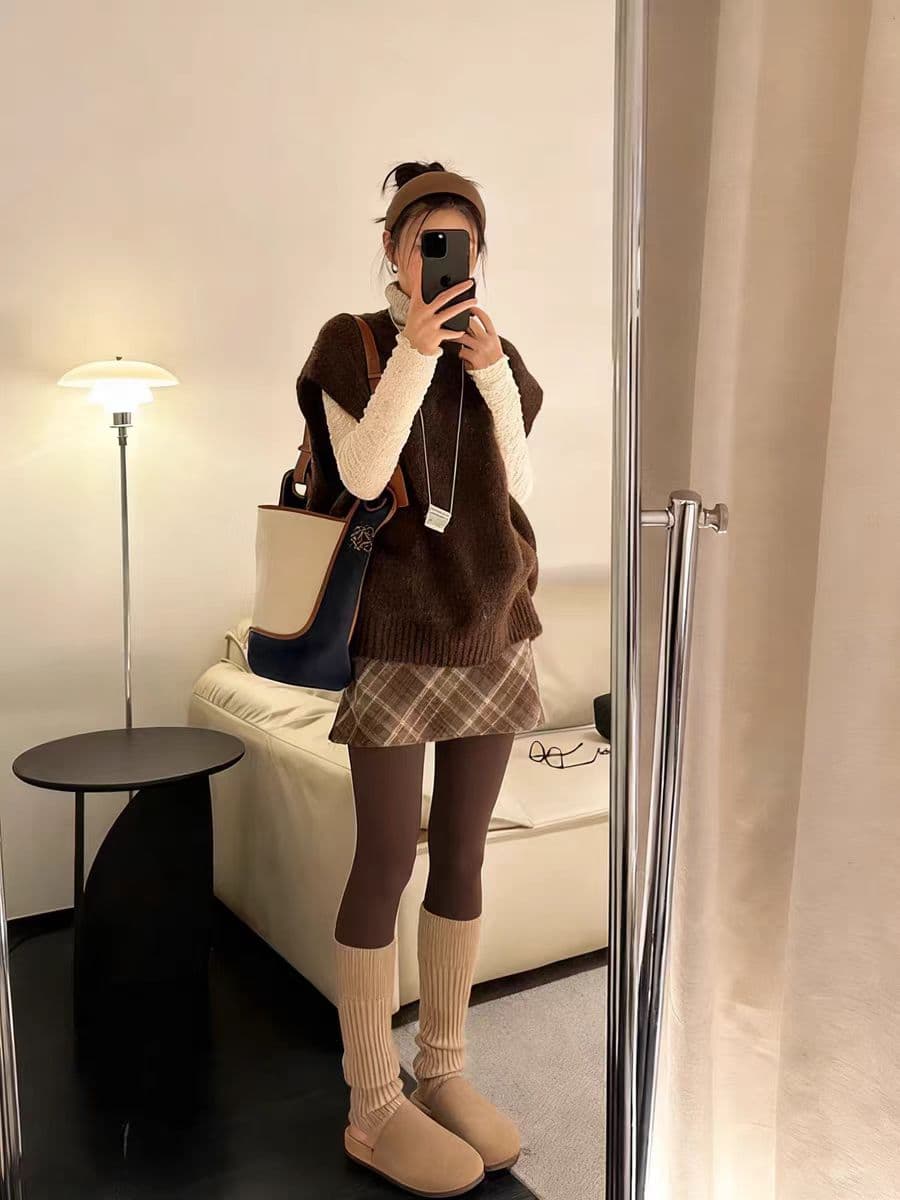 한 부서 터틀넥 조끼 스웨터 여자 느긋한 느슨함 센스 다용도 스택 착용 민소매 맨위 재고 있음 상세 이미지 7