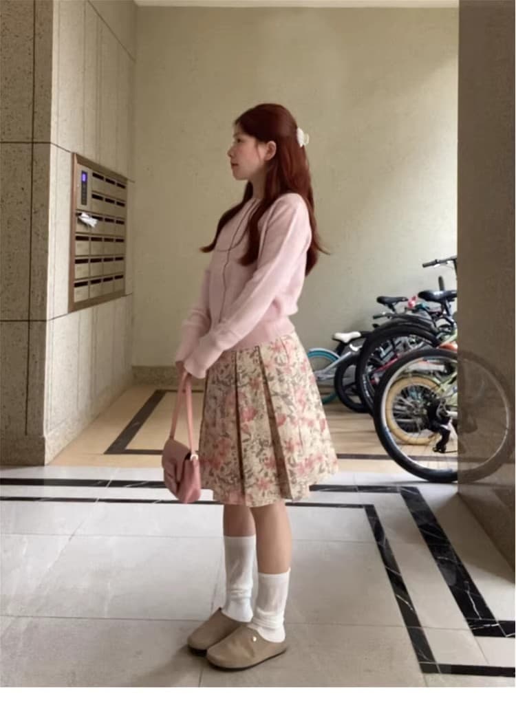 한 부서 아름다운 핑크색 라운드 넥 만나는 니트 오픈 가디건 여성 봄 가을 고유 한 자이언트 잘 생긴 인사이드 가져 가라. 쇼트 스타일 작은 맨위 이미지 2