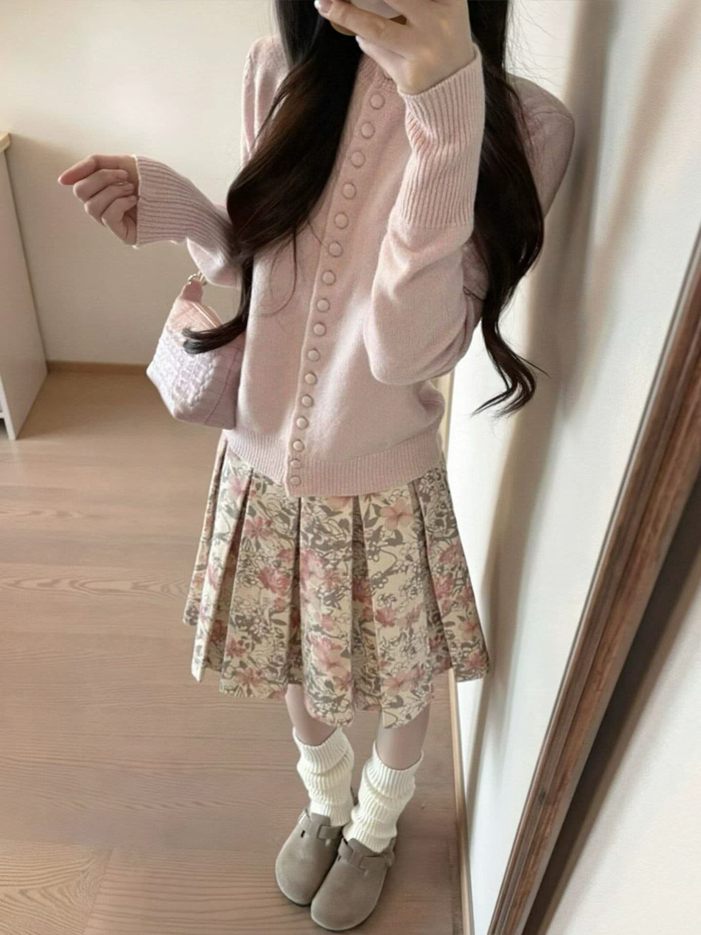 한 부서 아름다운 핑크색 라운드 넥 만나는 니트 오픈 가디건 여성 봄 가을 고유 한 자이언트 잘 생긴 인사이드 가져 가라. 쇼트 스타일 작은 맨위 이미지 4