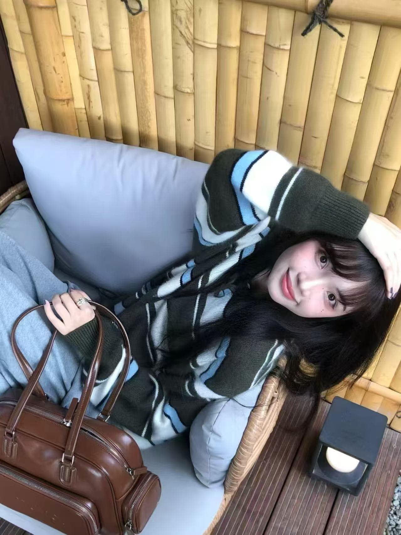 2026 가을 겨울 새로운 폴로 칼라 스트라이프 연령 감소 느긋한 바람 부드러운 찹쌀 만나는 스웨터 여자 인사이드 가져 가라. 니트 스웨터 맨위 이미지 2