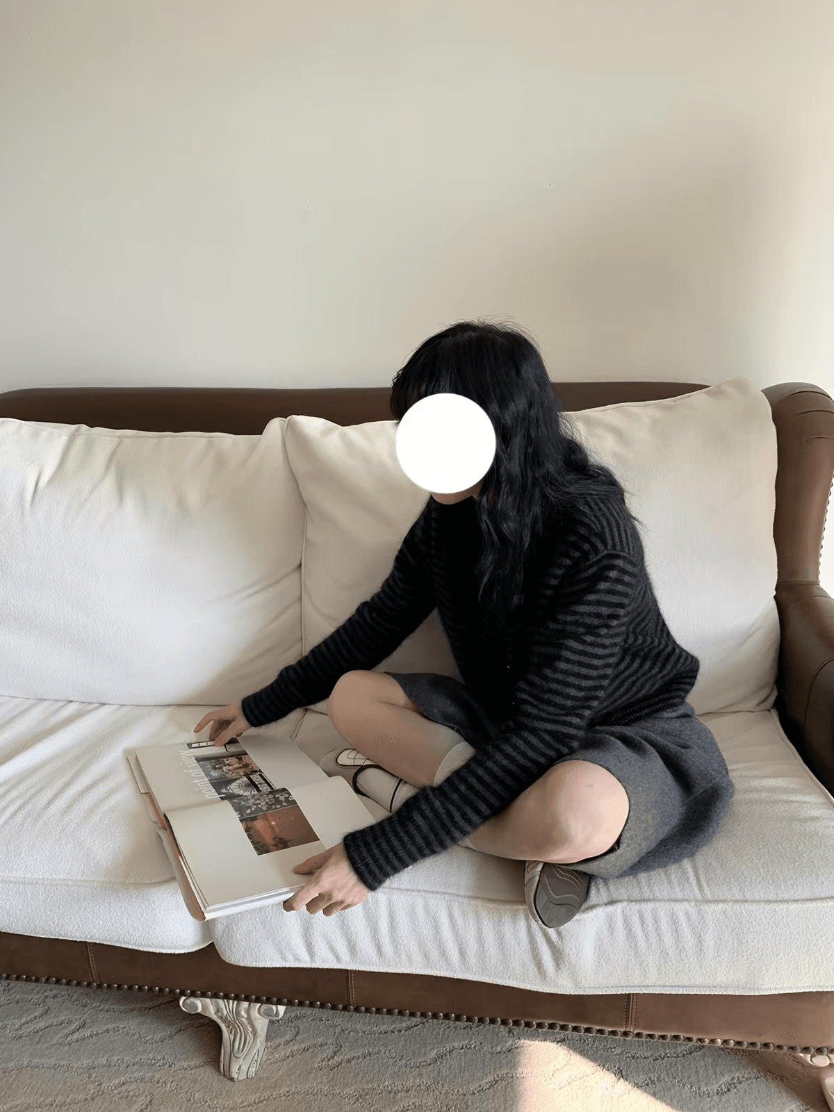한 부서 레트로 블랙 회색 스트라이프 긴팔 니트 오픈 가디건 여성 가을 얇은 스타일 스웨터 코트 스택 착용 외부 가져 가라. 짧은 맨위 상세 이미지 5