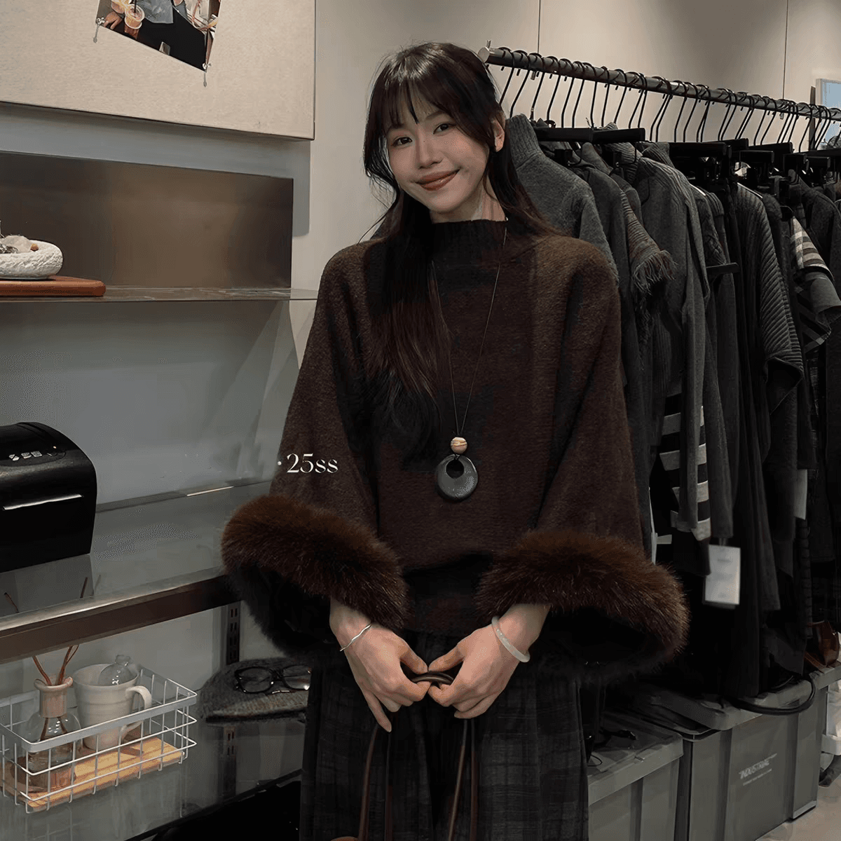 프랑스식 오트밀 색상 반하이넥 풀오버 스웨터 여자 2026 새로운 느긋한 센스 Chic 슬림해 보이는 니트 맨위 상세 이미지 4