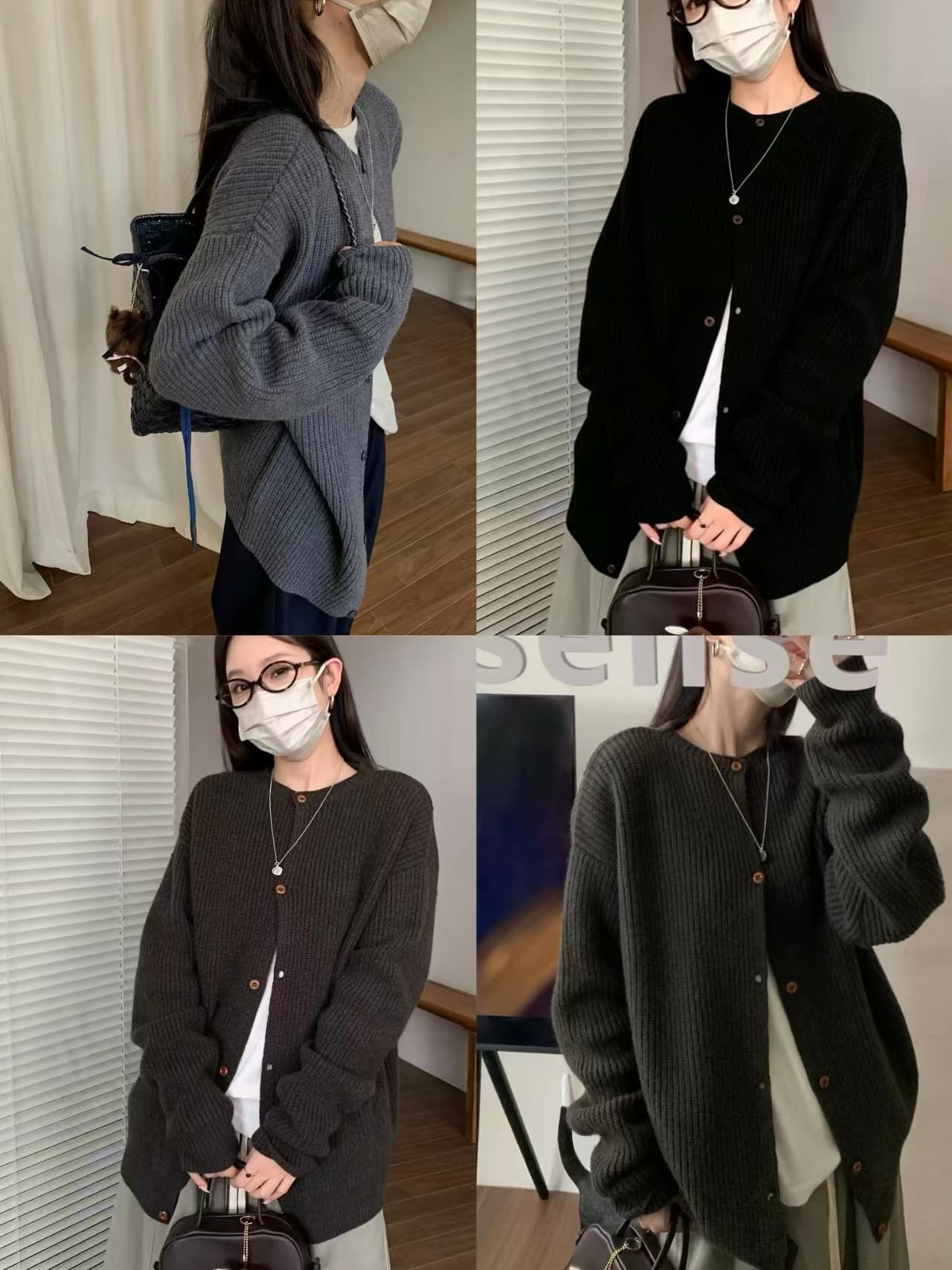 한 부서 가을 겨울 출퇴근 미니멀리즘 작은 대중 대 오픈 가디건 맨위 여성 코트 상세 이미지 1