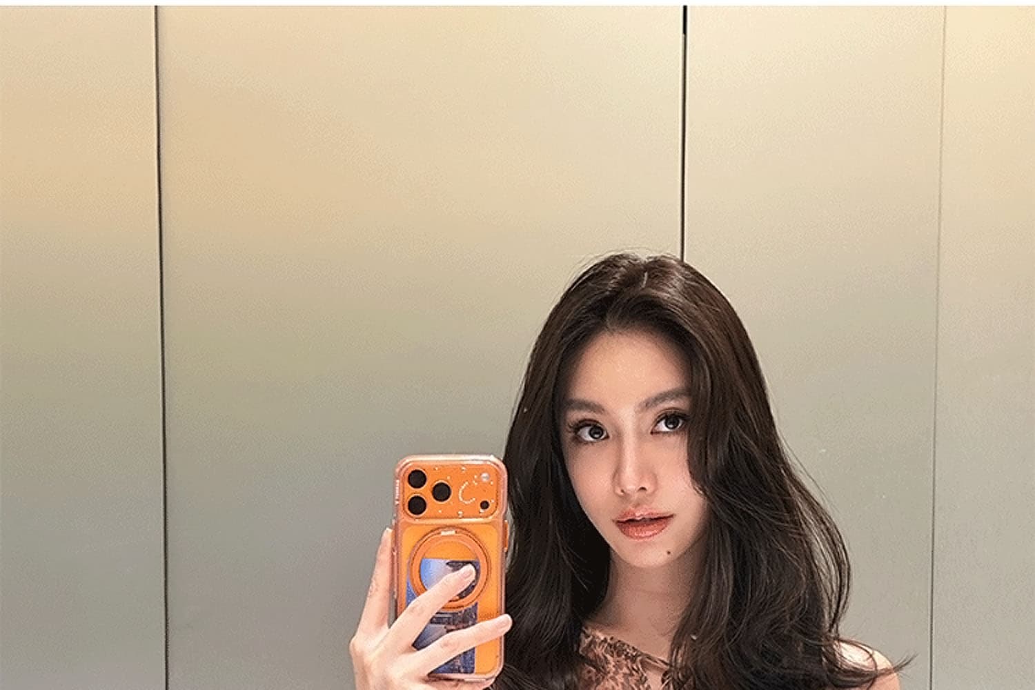 아메리칸 달콤한 매운맛 섹시함 오프숄더 레오파드 무늬 쉬폰 블라우스 긴팔 봄 여름 디자인 센스 오프숄더 루즈핏 고급 센스 맨위 상세 이미지 20