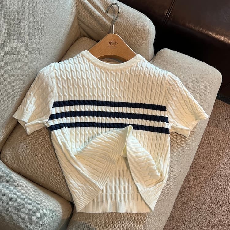 실사 정가 여름 다용도 핫걸 니트 티셔츠 상세 이미지 8