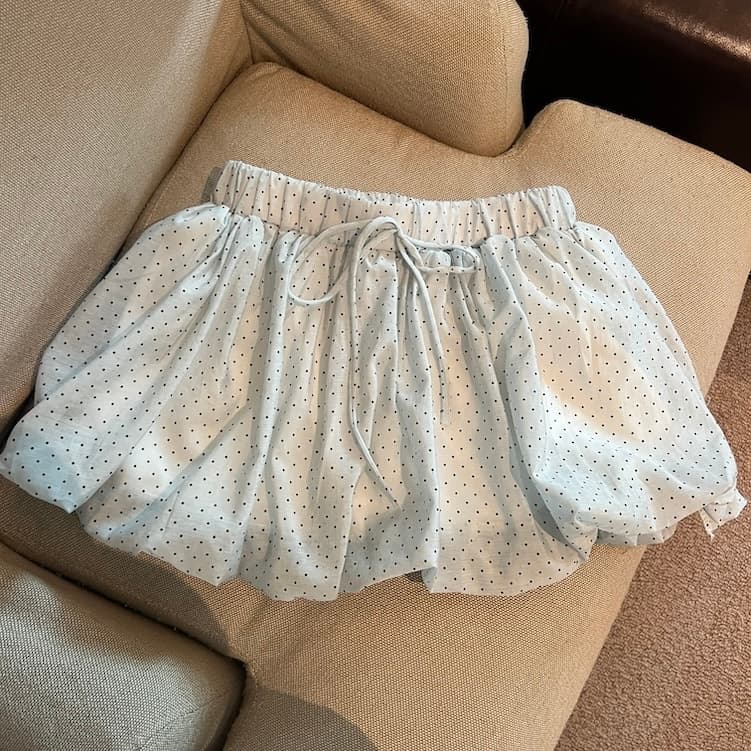 실사 정가 여름 다용도 도트 무늬 반신 스커트 상세 이미지 5