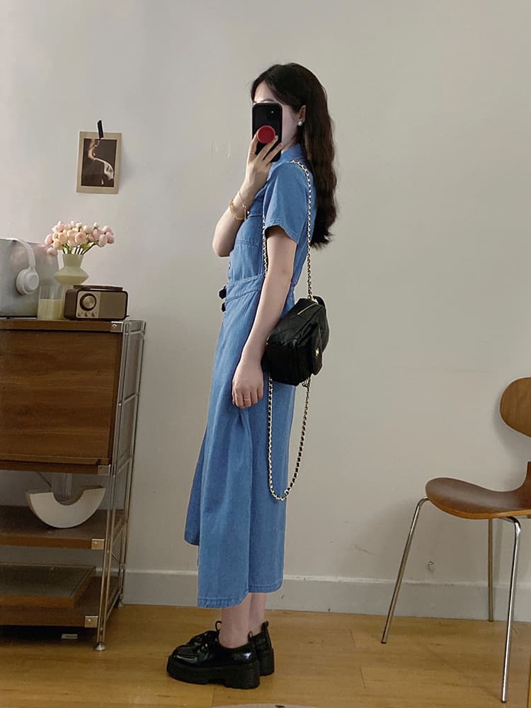 실사 2000 매 빅 사이즈 여성 의류 홍콩 느낌 미니멀리즘 레트로 스타일 하나 슬라이스 허리 수축 슬림해 보이는 드레스 지방 mm 상세 이미지 11