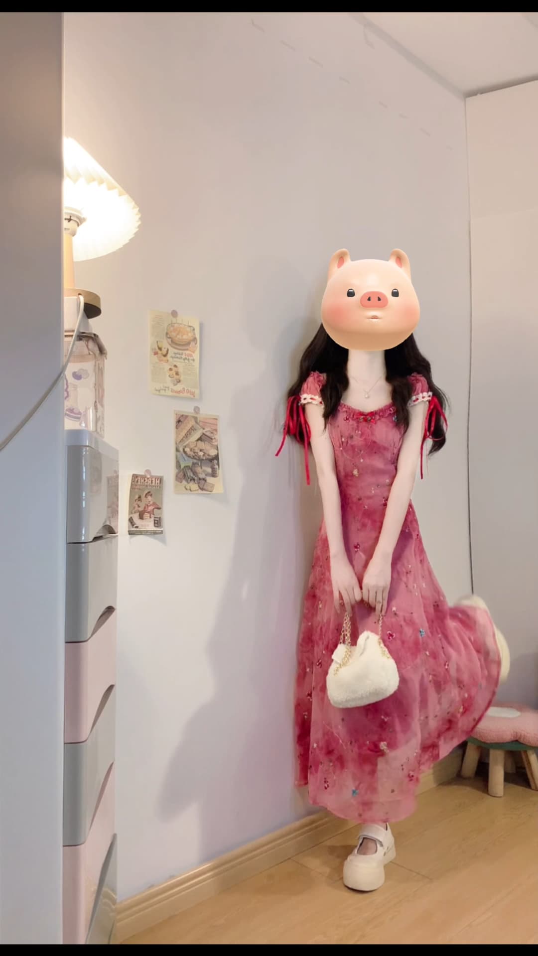 실사 빅 사이즈 여성 의류 로즈 레드 홀치기 염색 자수 롱 코트 광장 칼라 허리 수축 슬립 드레스 여름 프랑스식 치마 상세 이미지 10
