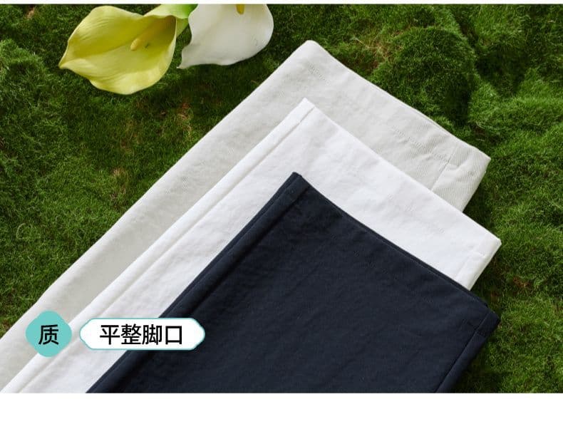 패션 폭발 긴 바지 쌀 회색 작은 스트레이트 정장 바지 여성 여름 새로운 하이웨이스트 좁은 에디션 와이드 레그 팬츠 상세 이미지 12