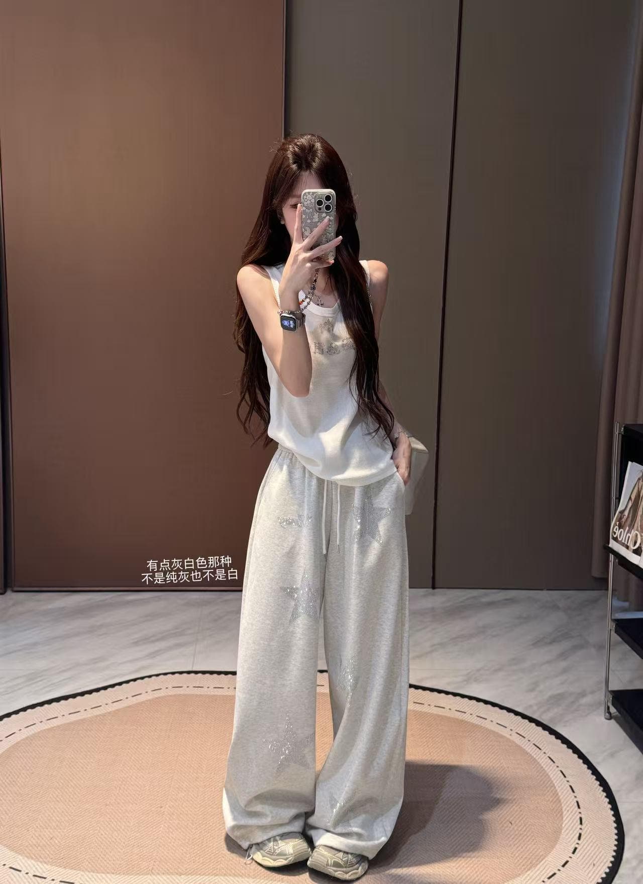 별 웨이 바지 2026 가을 새로운 핫픽스 슬림해 보이는 다용도 운동 핫픽스 루즈핏 슬림해 보이는 프로 피부 센스 웨이 바지 상세 이미지 2