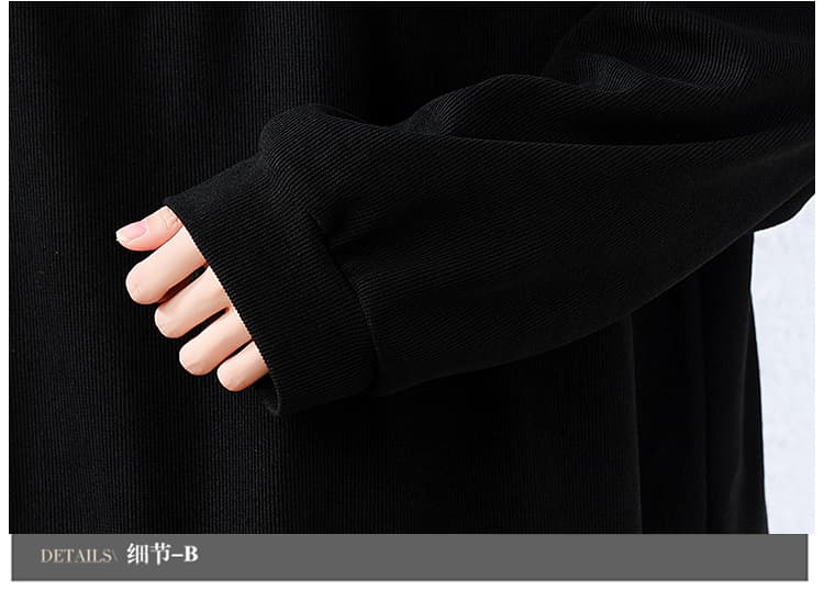 조수 브랜드 반 개방 칼라 지퍼 베이비 칼라 후드티 여성 가을 의상 빅 사이즈 통통한 여동생 레트로 품격 다용도 루즈핏 맨위 상세 이미지 21