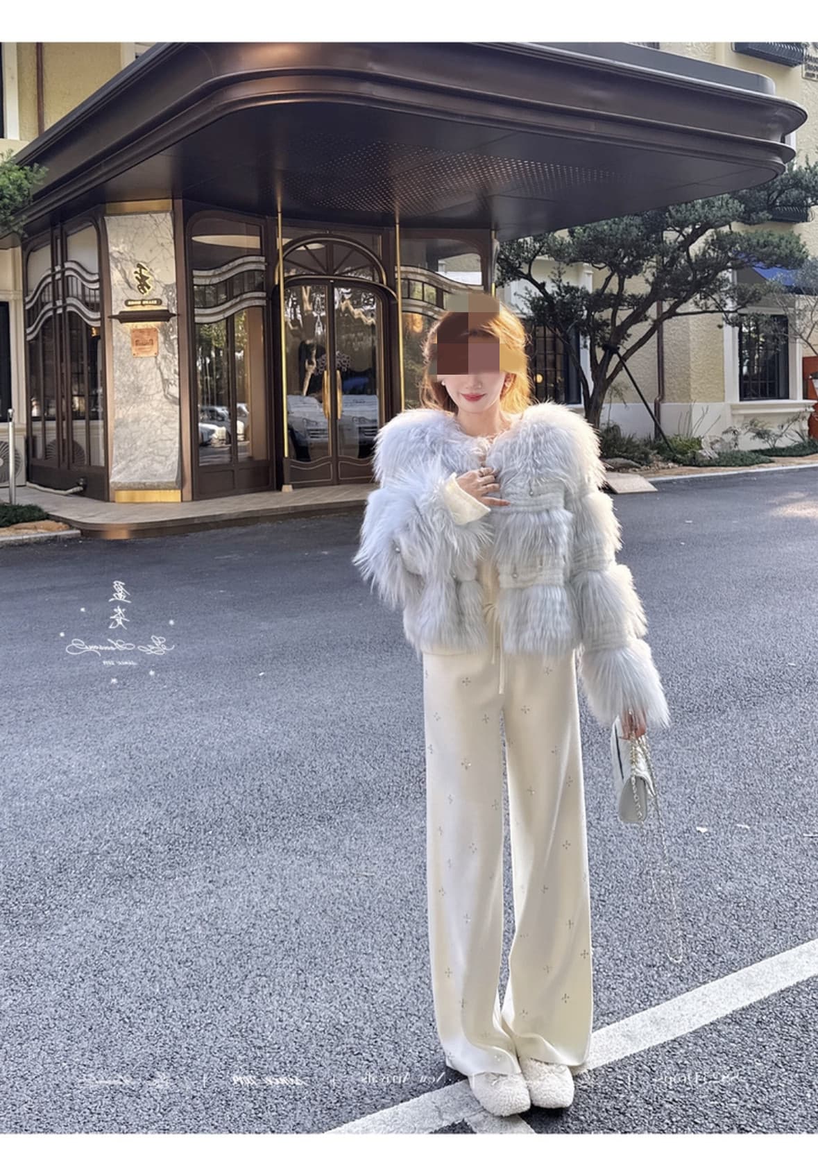 임산부 바지 새로운 니트 캐주얼 바지 다용도 플래시 훈련 바지 가을 겨울 털이 있는 작은 키 스트레이트 팬츠 있음 조정 벨트 상세 이미지 17