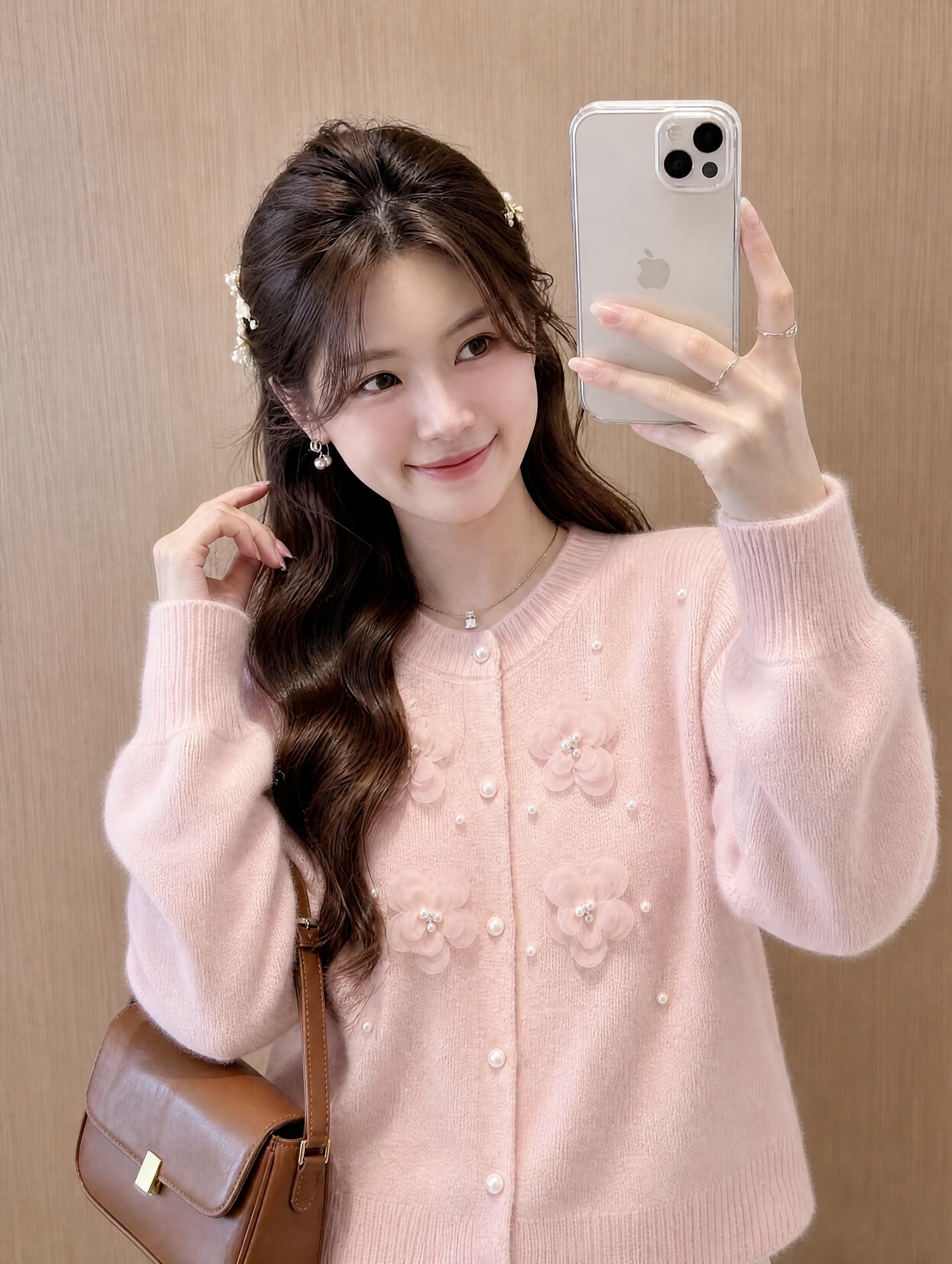 프랑스식 우아함 아름다운 무거운 작업 비즈 박기 3 차원 꽃 스웨터 니트 오픈 가디건 여성 가을 섹션 아름다운 재킷 맨위 상세 이미지 5