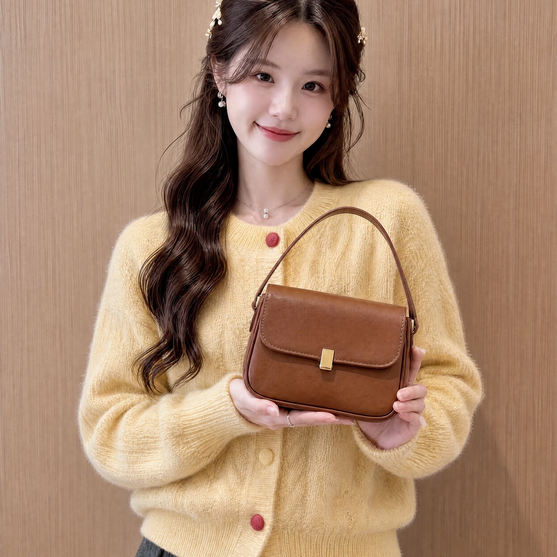 부드러운 라운드 넥 꽈배기 작은 말 배색 단추 니트 오픈 가디건 겨울 새로운 한 부서 루즈핏 다용도 스웨터 코트 이미지 5