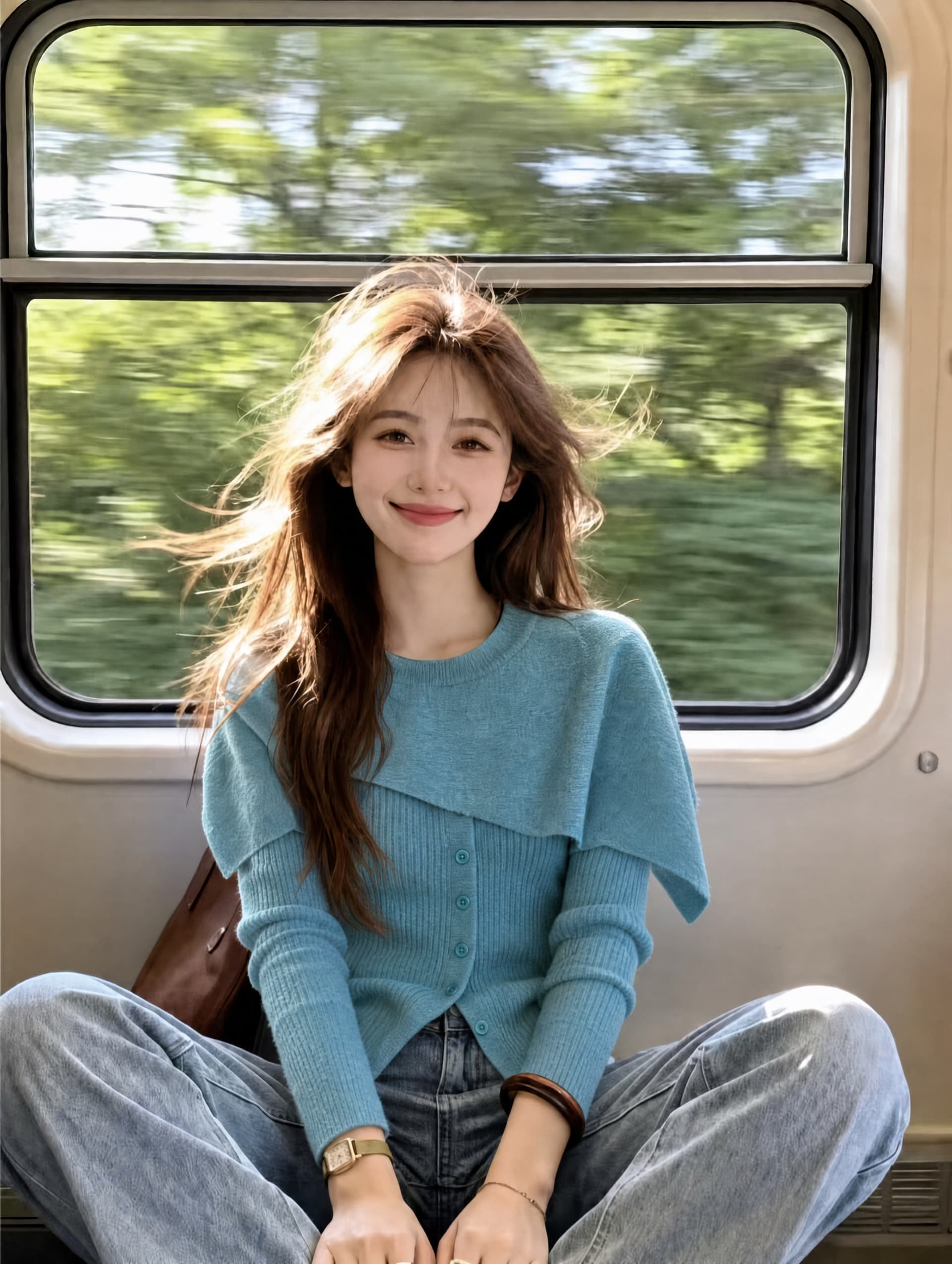 한 부서 착용 가져 가라. 파란색 긴팔 숄 니트 오픈 가디건 여성 조기 봄 chic 아름다운 불규칙 페이크 레이어드 맨위 이미지 4
