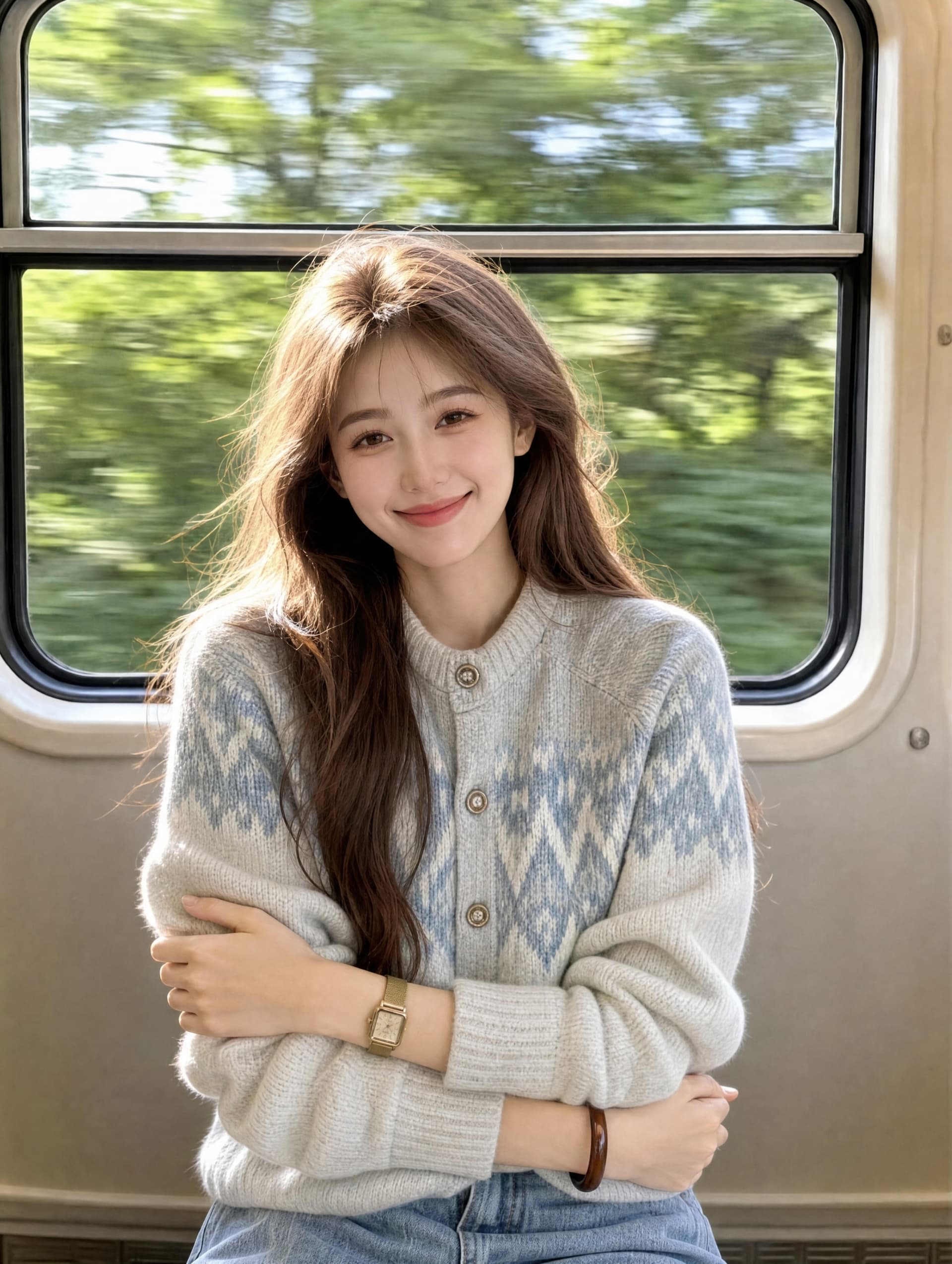 공정한 섬 스웨터 오픈 가디건 말 한국 chic 가을 겨울 슈퍼 부드럽다 플러시 털털 외투 싱글 줄 버튼 자카드 니트 상세 이미지 4