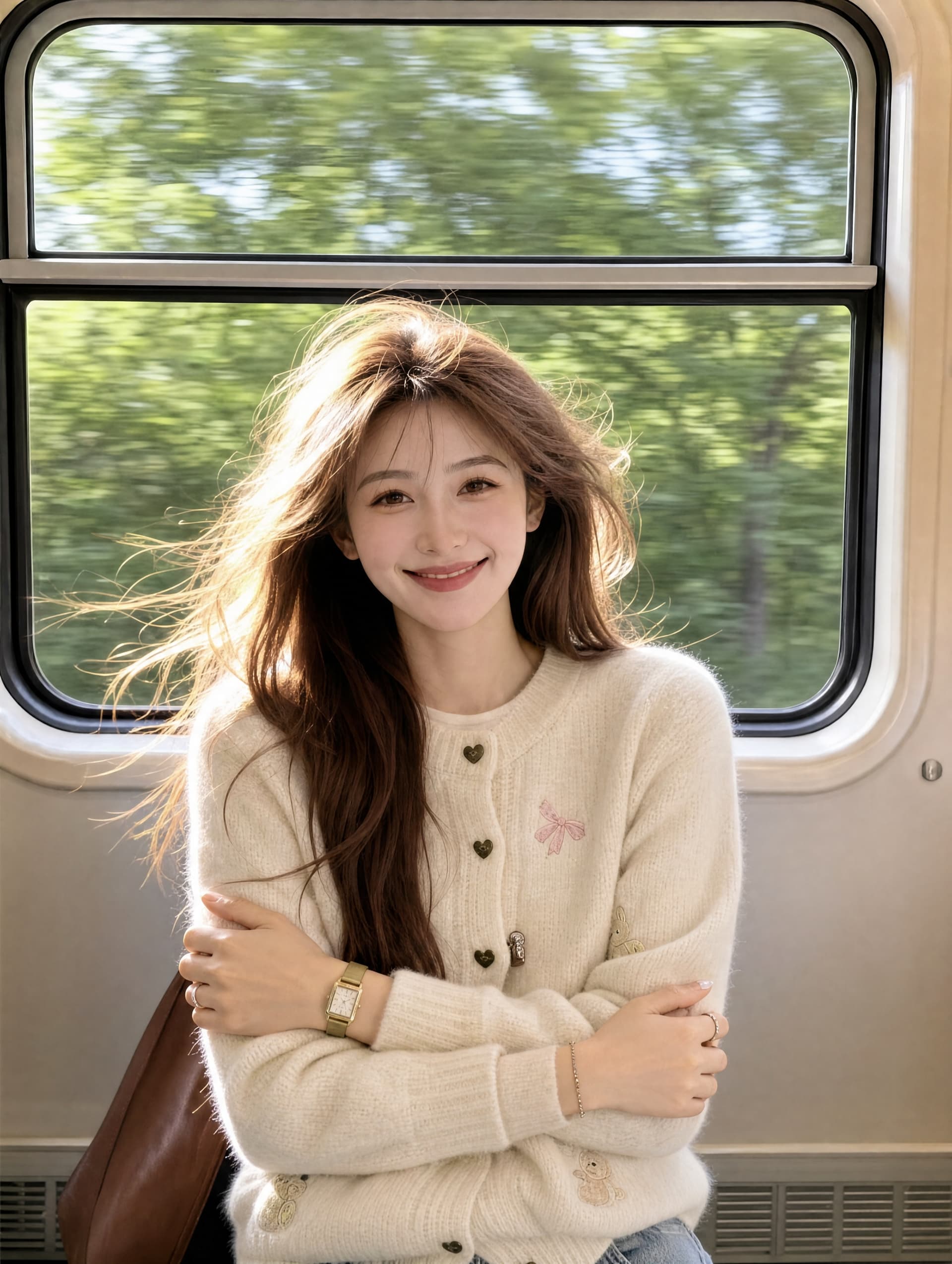 한 부서 자수 쇼트 스타일 스웨터 오픈 가디건 여성 가을 겨울 작은 키 느긋한 니트 재킷 모직물 맨위 상세 이미지 1