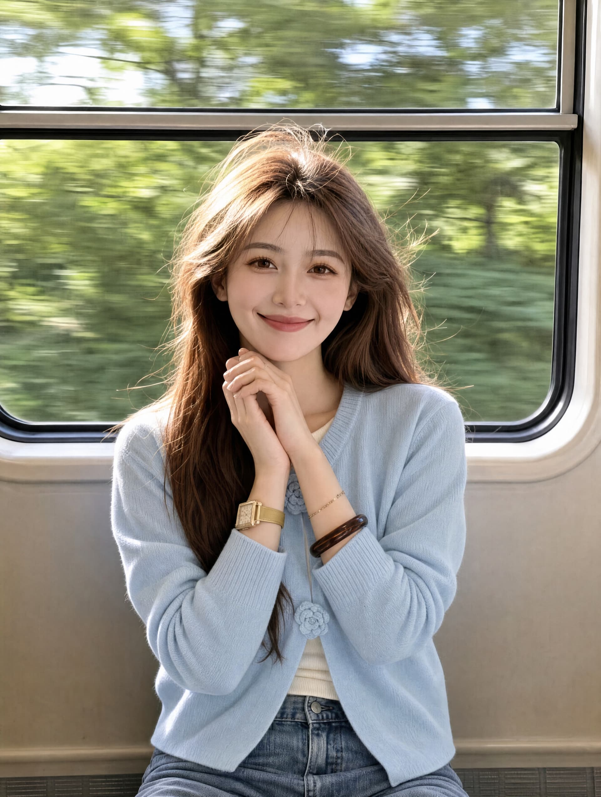 페이크 레이어드 패치워크 부드러운 찹쌀 스웨터 여자 새로운 가을 새로운 3 차원 자수 꽃 니트 맨위 재킷 이미지 3