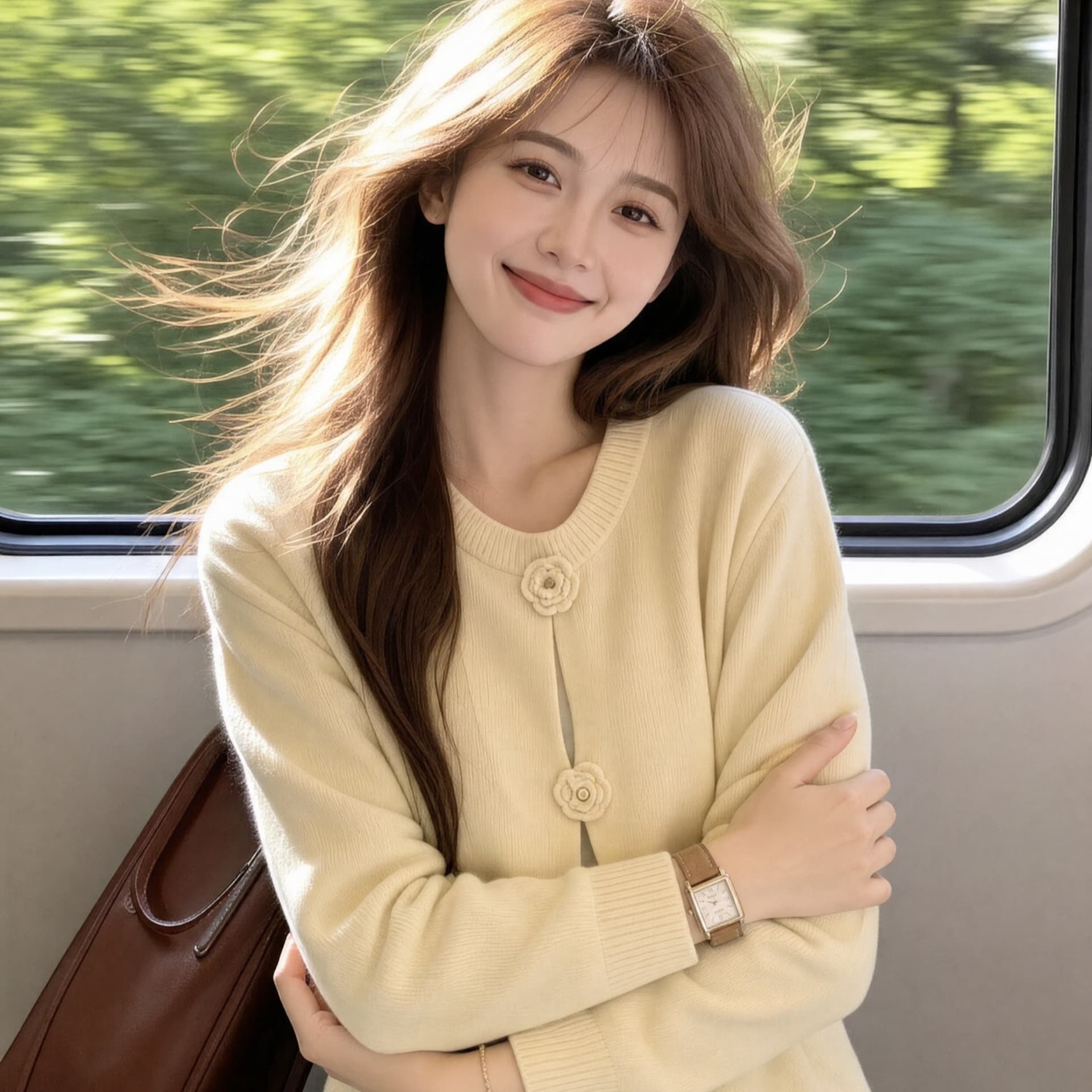 페이크 레이어드 패치워크 부드러운 찹쌀 스웨터 여자 새로운 가을 새로운 3 차원 자수 꽃 니트 맨위 재킷 이미지 5