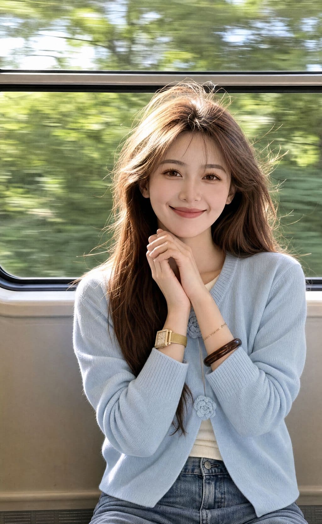 페이크 레이어드 패치워크 부드러운 찹쌀 스웨터 여자 새로운 가을 새로운 3 차원 자수 꽃 니트 맨위 재킷 상세 이미지 3