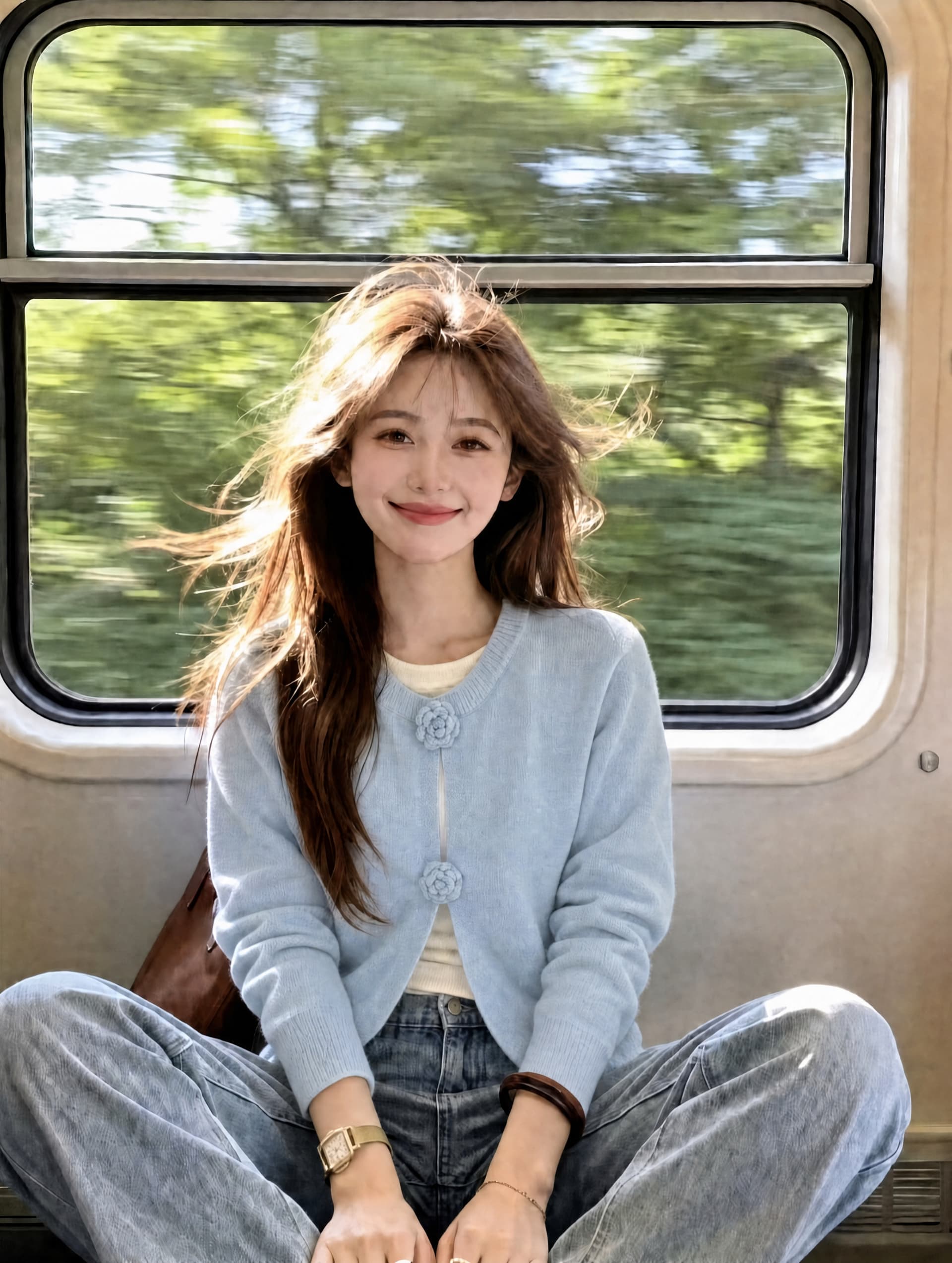 페이크 레이어드 패치워크 부드러운 찹쌀 스웨터 여자 새로운 가을 새로운 3 차원 자수 꽃 니트 맨위 재킷 상세 이미지 4