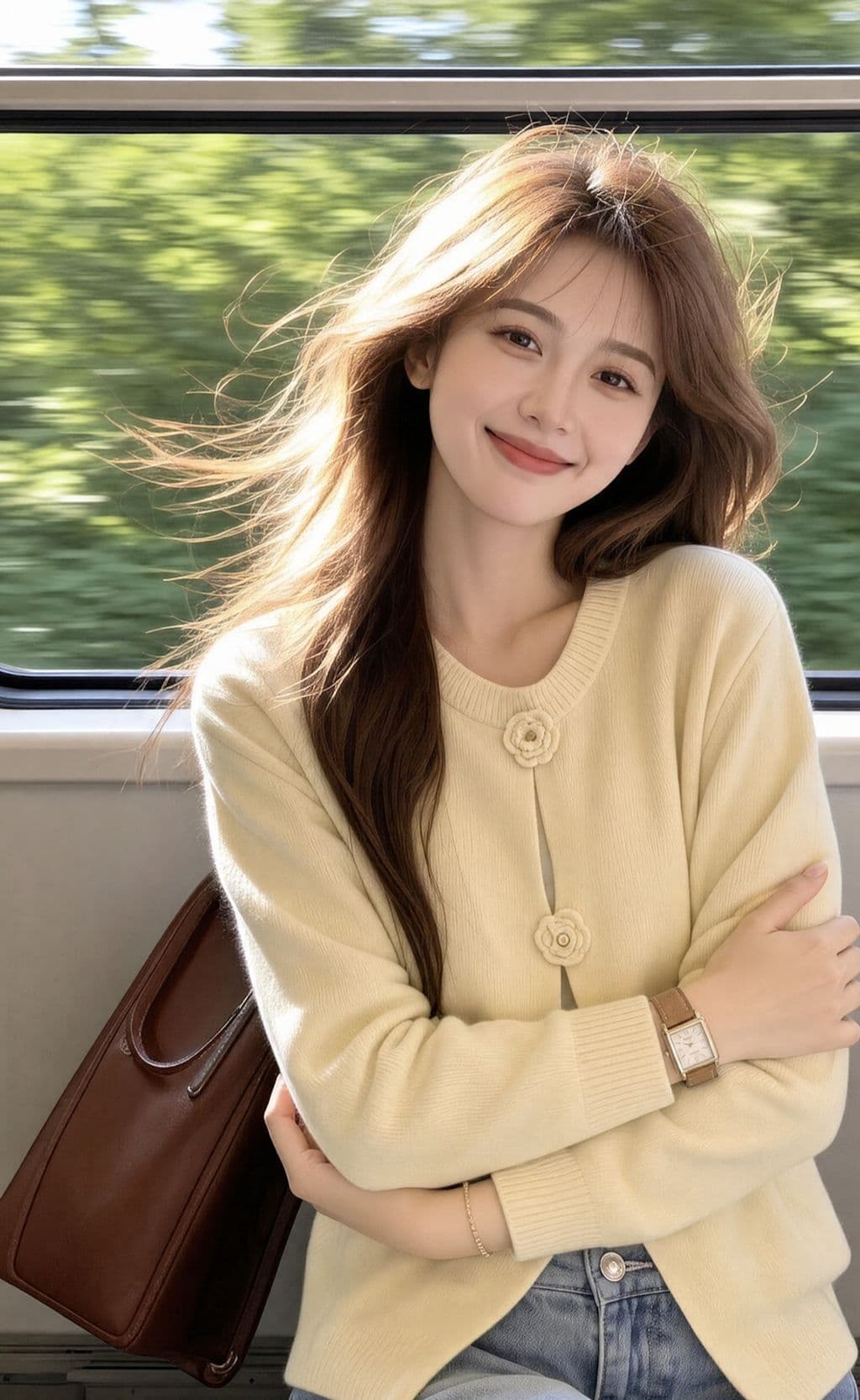 페이크 레이어드 패치워크 부드러운 찹쌀 스웨터 여자 새로운 가을 새로운 3 차원 자수 꽃 니트 맨위 재킷 상세 이미지 6