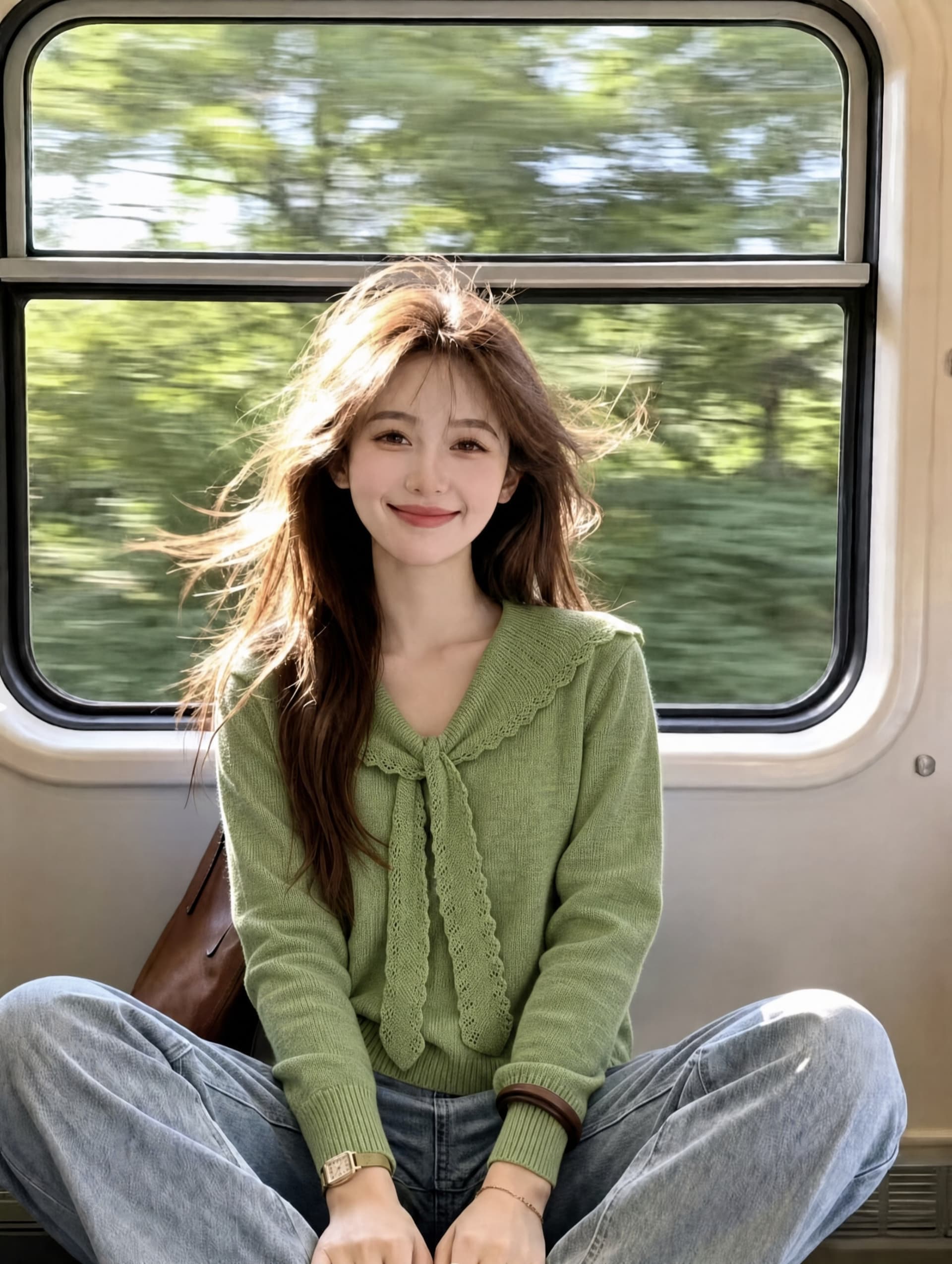 새로운 긍정적 인 어깨 베이비 칼라 긴팔 니트 스웨터 여성 이른 가을 학원 스타일 재킷 슈퍼 잘 생긴 디자인 센스 연령 감소 맨위