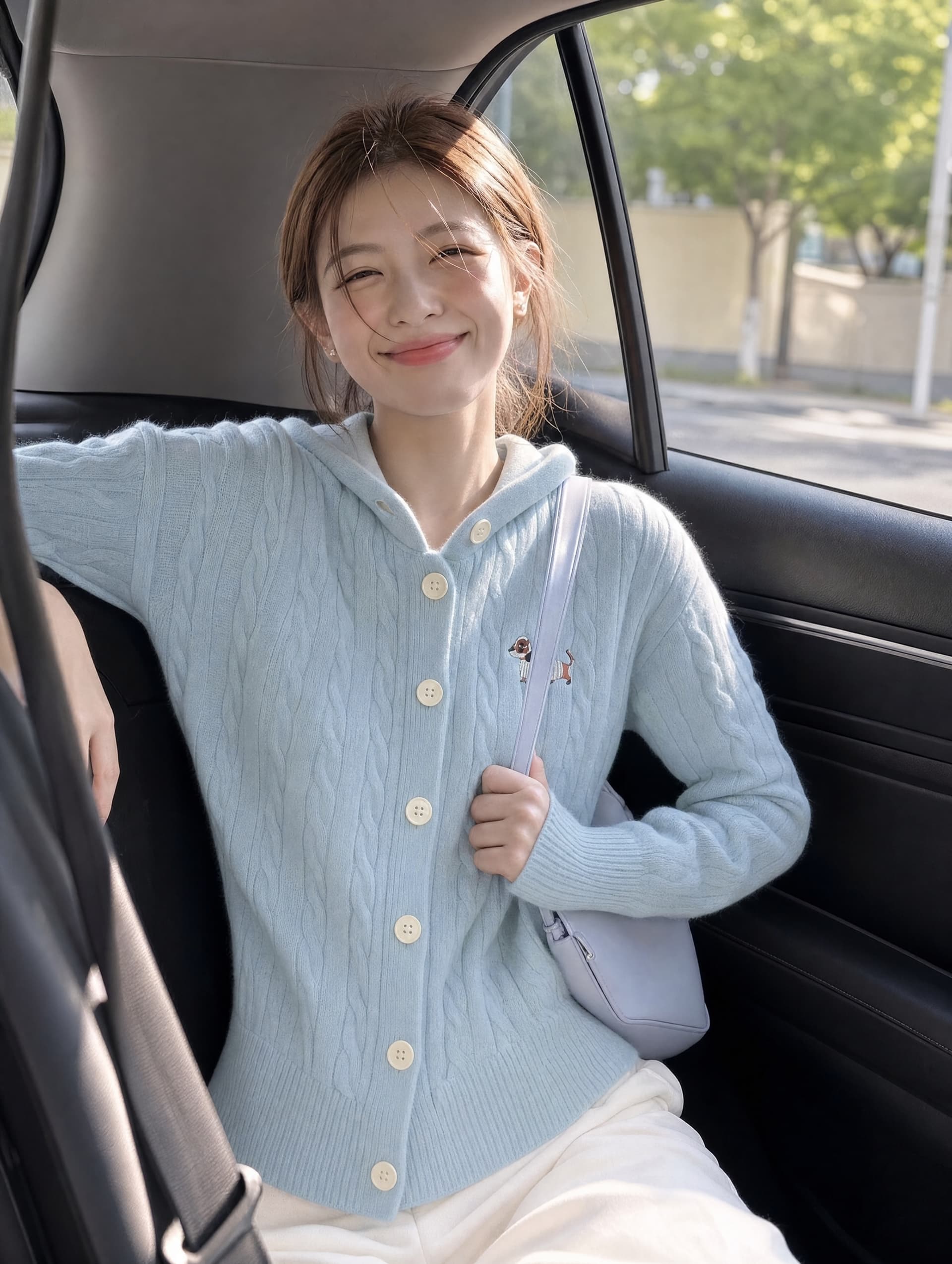 소시지 강아지 자수 후드 니트 스웨터 여성 가을 겨울 새로운 다용도 캐주얼 풀오버 이미지 2