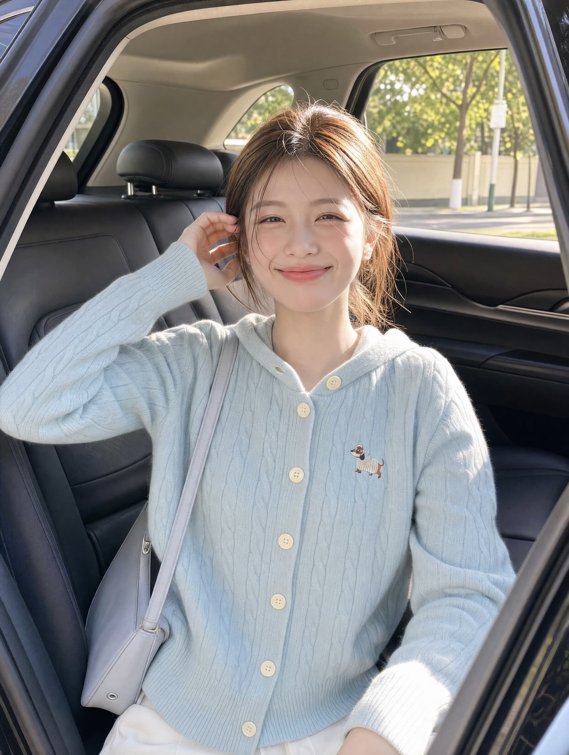 소시지 강아지 자수 후드 니트 스웨터 여성 가을 겨울 새로운 다용도 캐주얼 풀오버 이미지 3