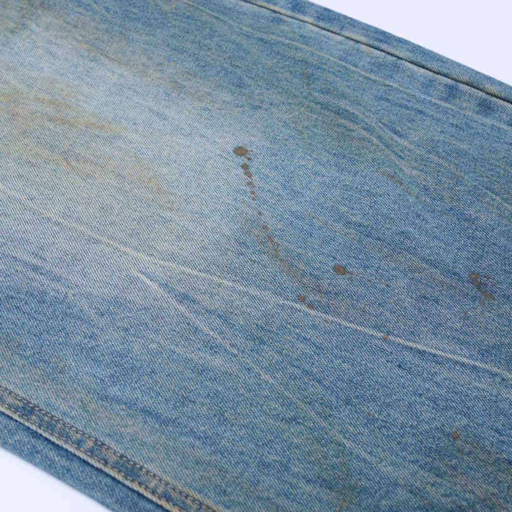재 고 있 음 봄 레트로 워싱 dirtyfit 마 더러운 먹물 개성 청바지 남자 루즈핏 모통이 칼 바지 이미지 4