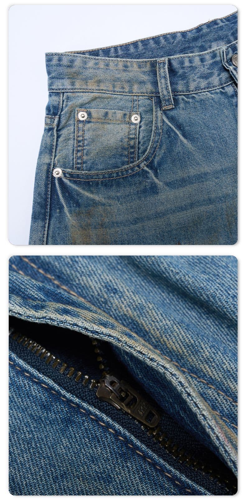 재 고 있 음 봄 레트로 워싱 dirtyfit 마 더러운 먹물 개성 청바지 남자 루즈핏 모통이 칼 바지 상세 이미지 7